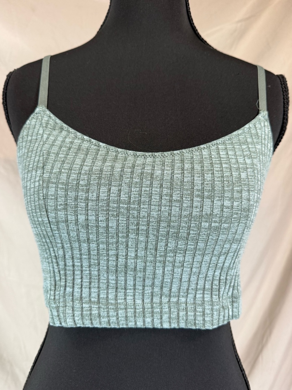 Aerie‎ Ribbed Crop Top Sage Green- Size Small